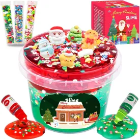 1.45 LB Glassy Clear Slime Bucket Toy, Premade Crystal Slime Kit for Girls Boys with Big Bucket, Super Soft and Non-Sticky, Birthday Gifts Party Favors, Perfect Christmas Surprise
