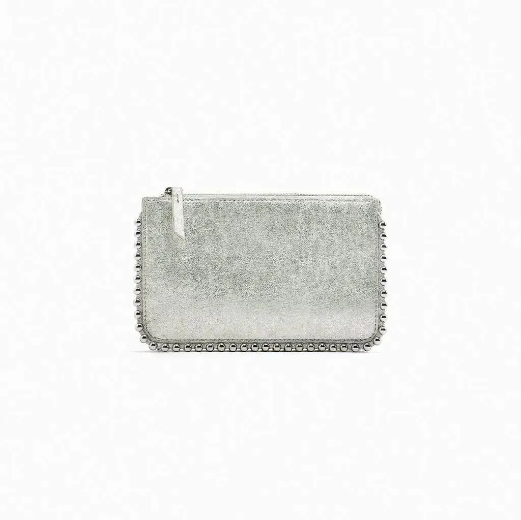 AMI - Black Studded Chain Wallet Clutch