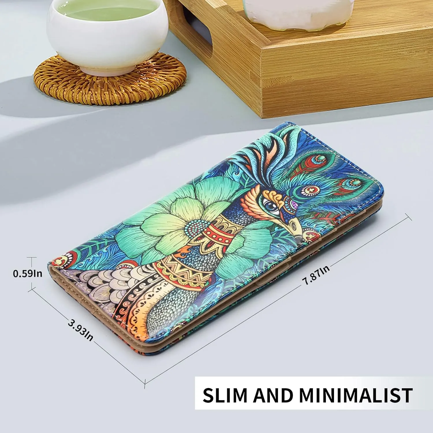 APHISON Wallet Women Ultra Slim Thin Leather Womens Wallet RFID Blocking Credit Card Holder Bifold Clutch Long Ladies Billfold