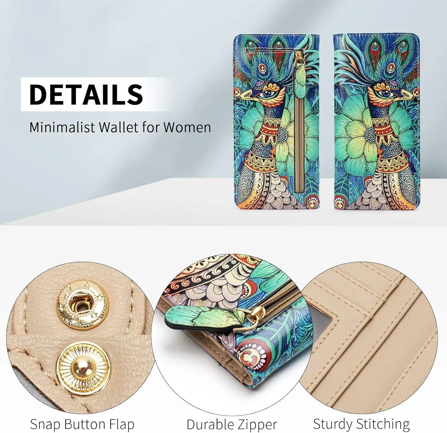 APHISON Wallet Women Ultra Slim Thin Leather Womens Wallet RFID Blocking Credit Card Holder Bifold Clutch Long Ladies Billfold