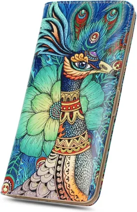 APHISON Wallet Women Ultra Slim Thin Leather Womens Wallet RFID Blocking Credit Card Holder Bifold Clutch Long Ladies Billfold