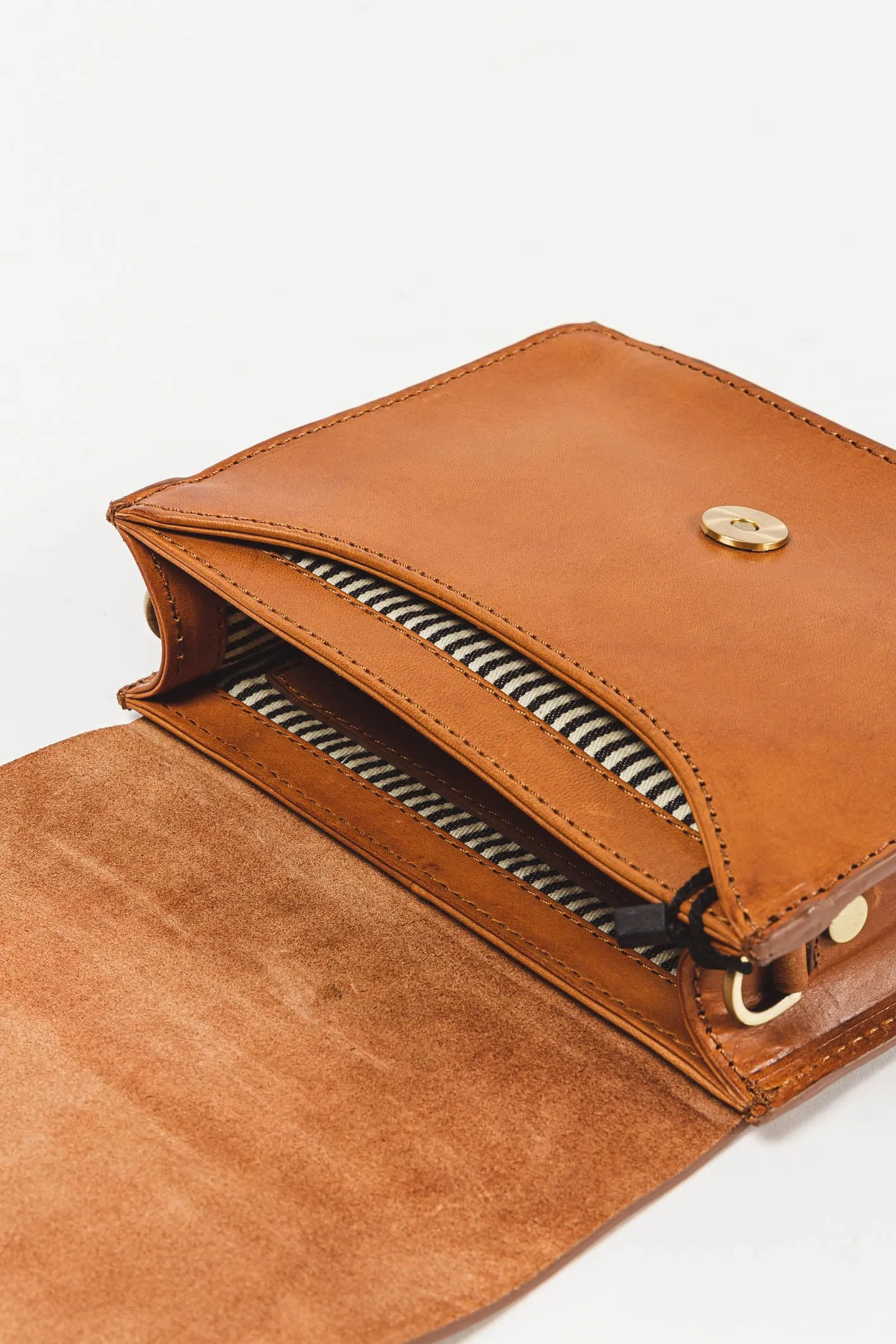 Audrey Mini Cognac Checkered Classic Leather
