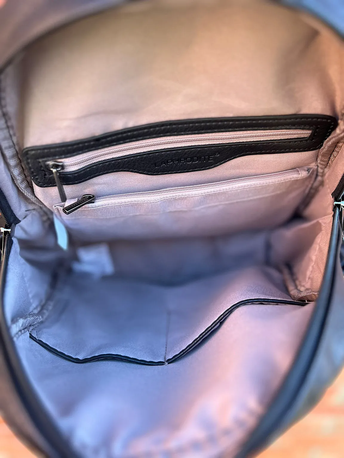 Black Faux Leather Backpack