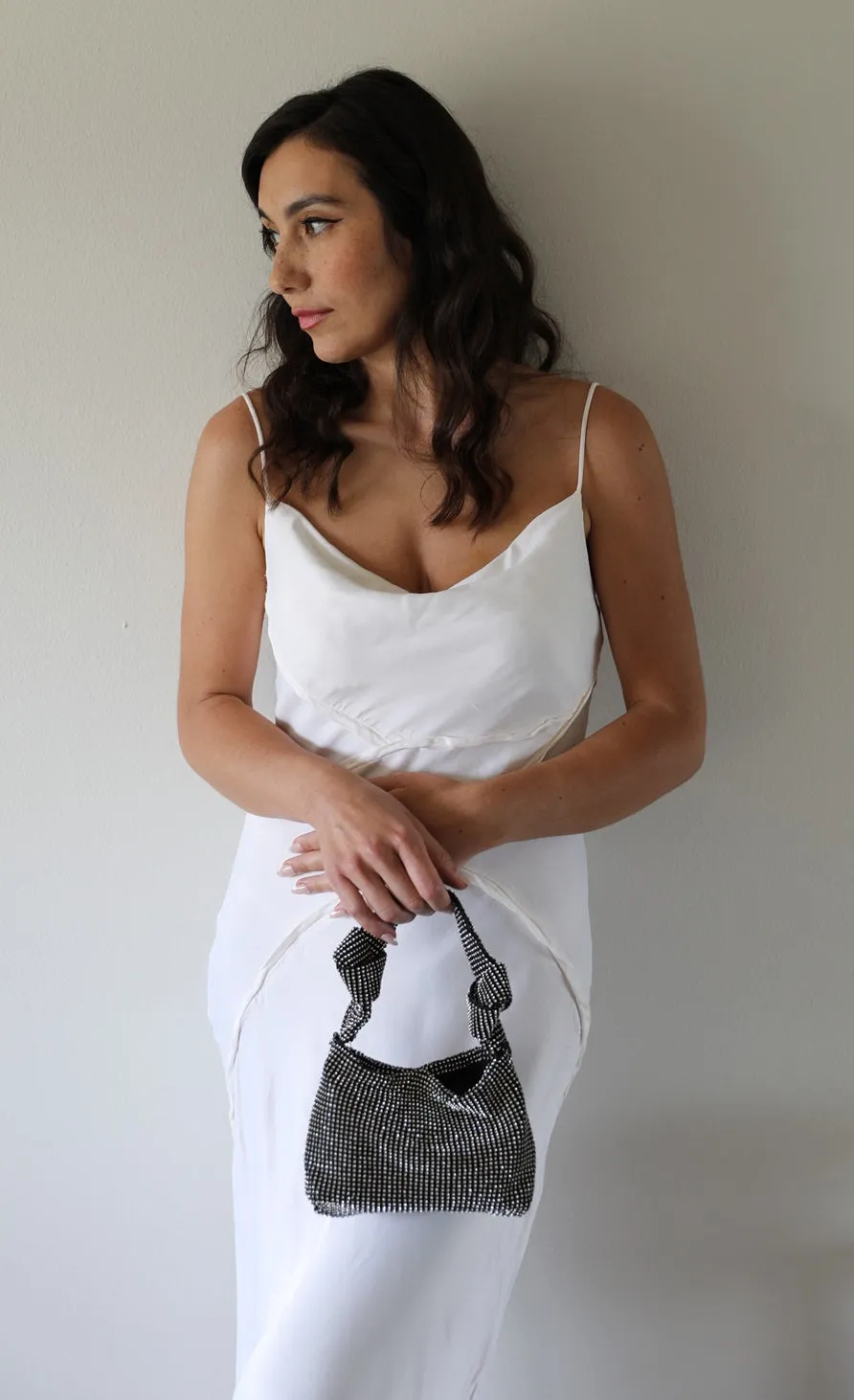 Black Knot Rhinestone Purse