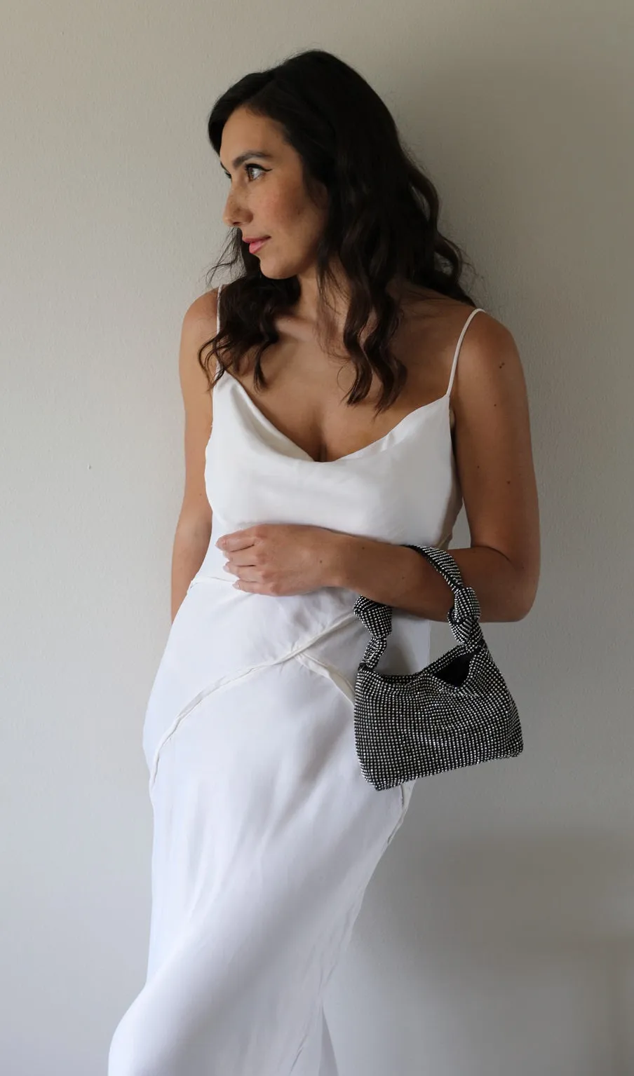 Black Knot Rhinestone Purse