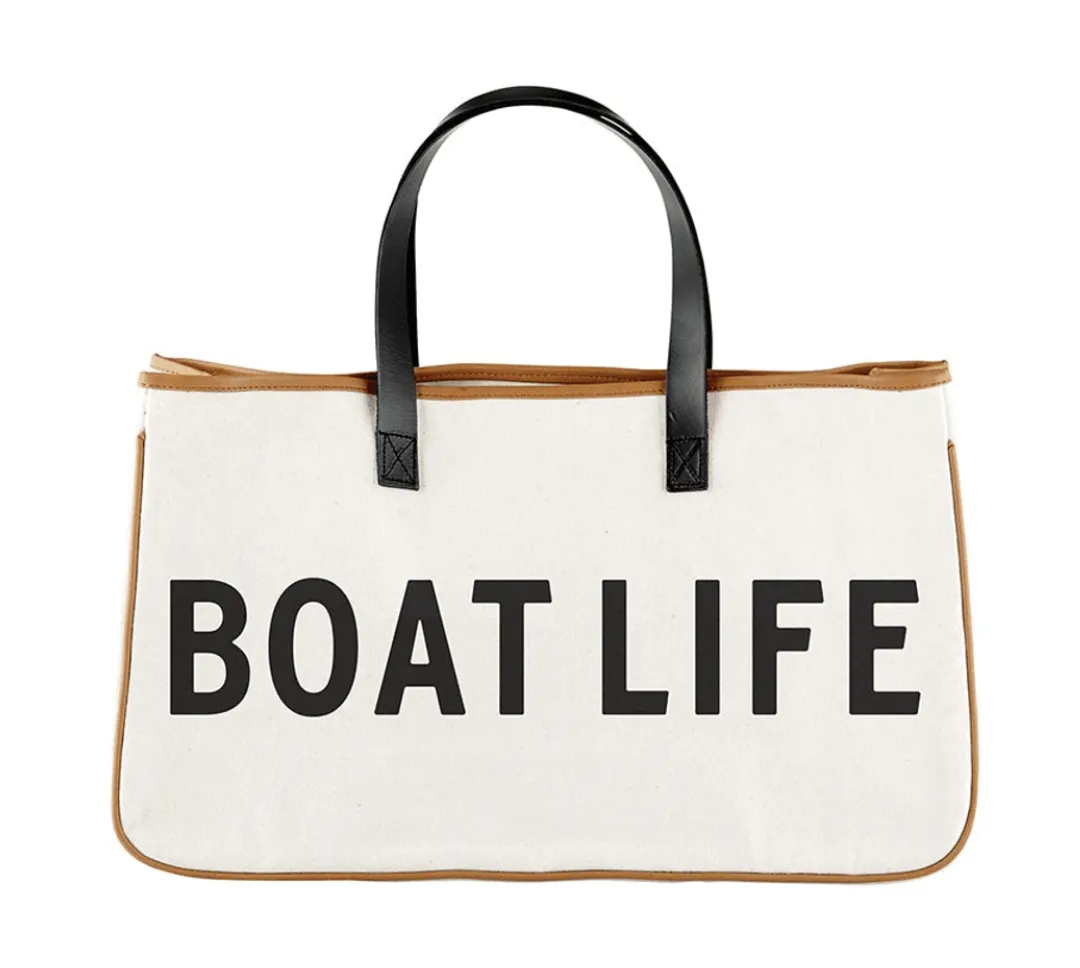 Boat Life Canvas Tote