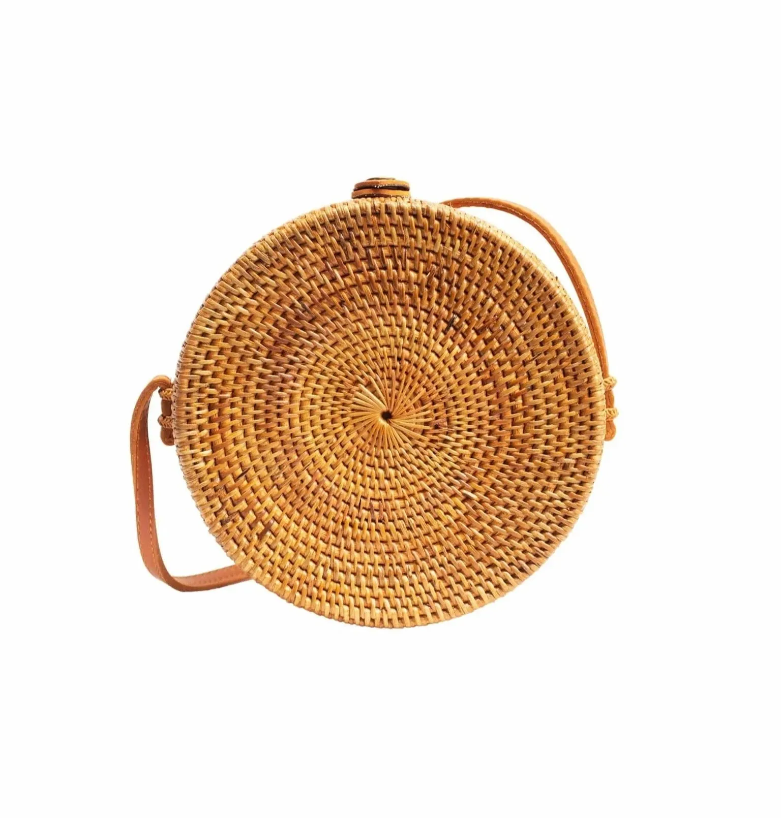 Boho Snail Shell Brown Round Sling Bag