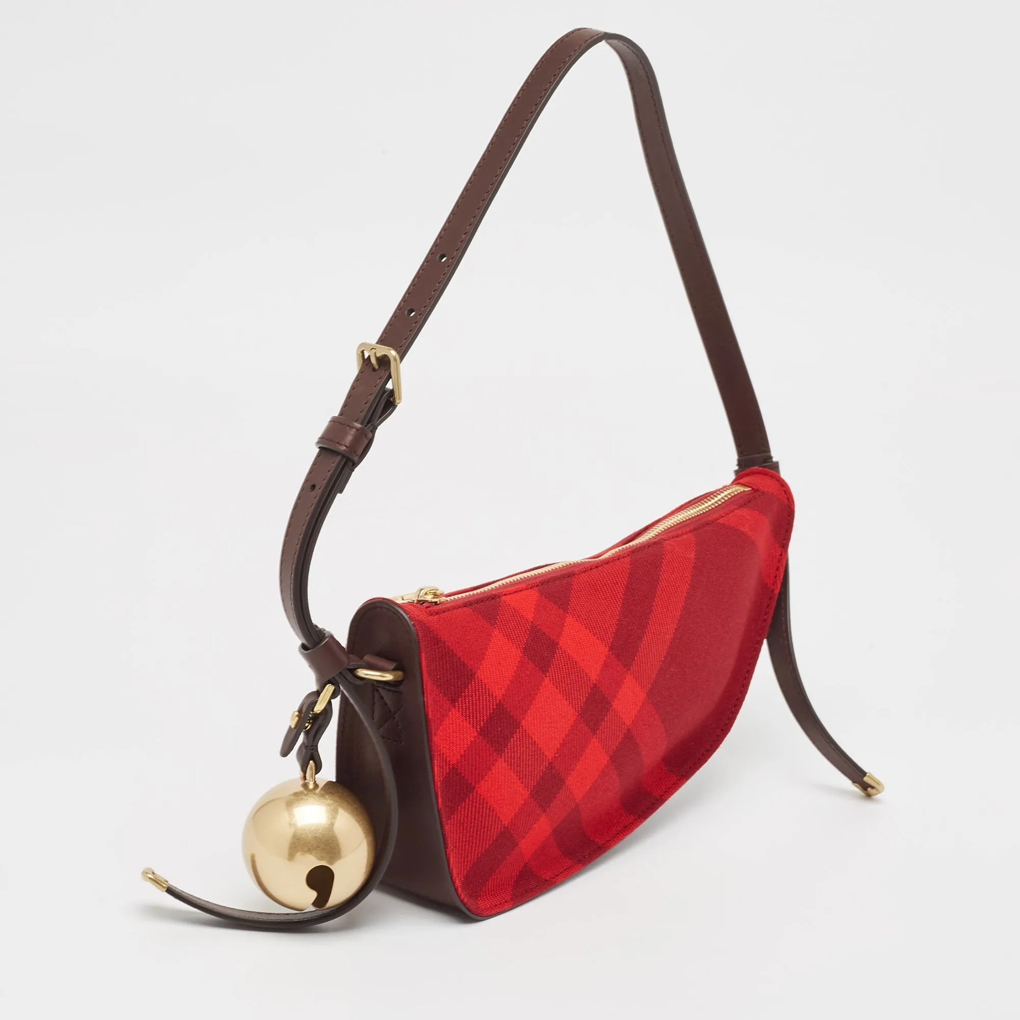 BURBERRY Ripple IP Check Fabric Mini Shield Sling Bag