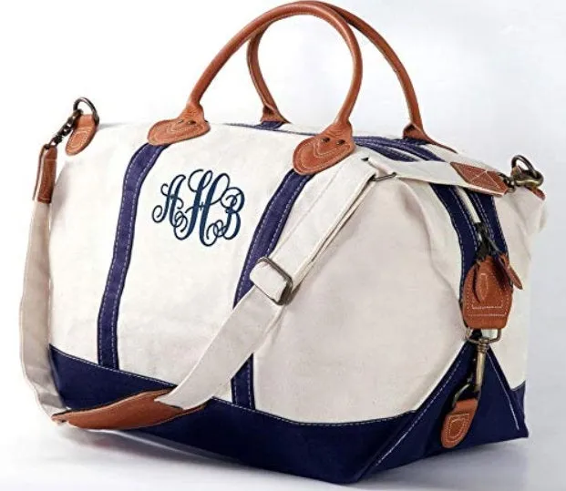 Canvas and Leather Weekender Bag