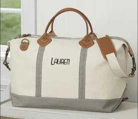 Canvas and Leather Weekender Bag