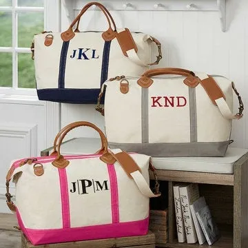 Canvas and Leather Weekender Bag