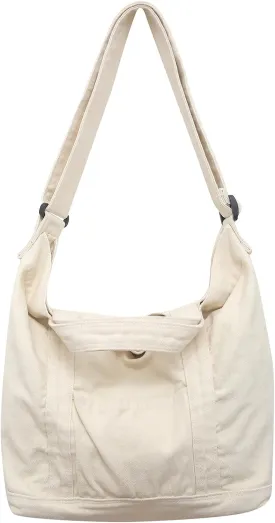 Canvas Tote Bag for Women with Pockets Cute Small Crossbody Bag Purses Handbag for Work Beach Tote Bag