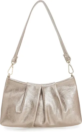 CHARMING TAILOR Women Clutch Bag Dressy Formal Handbag Pleated PU Clutch Purse for Cocktail Prom Wedding Party