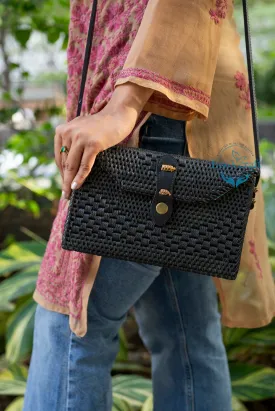Checks Black Box Rectangular Sling Bag