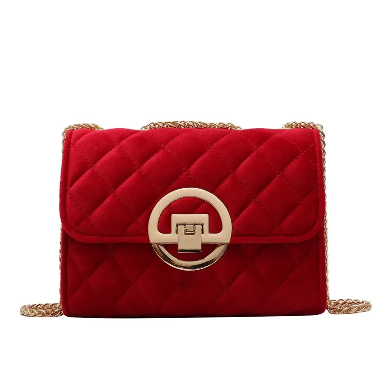 Christmas Gift Winter Solid Color Velvet Small Crossbody Bags For Women 2021 Lady Shoulder Messenger Bag Luxury Designer Purses and Handbags