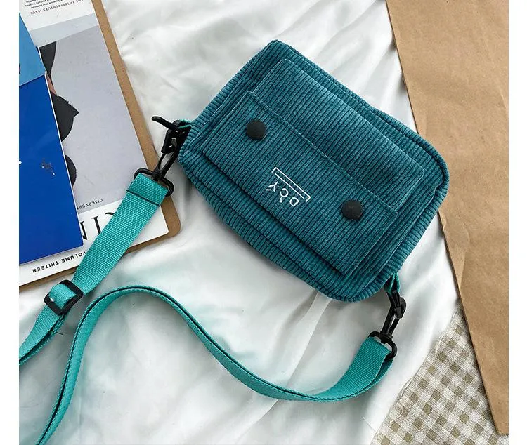 Christmas Gift Women Bag Leisure Single Shoulder Messenger Bag Small Square Bag Corduroy Bag Small Women Bag Cross Body
