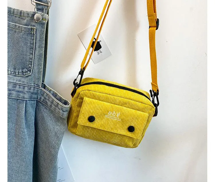 Christmas Gift Women Bag Leisure Single Shoulder Messenger Bag Small Square Bag Corduroy Bag Small Women Bag Cross Body