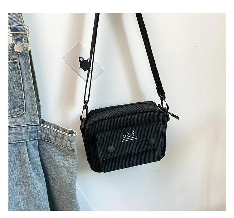 Christmas Gift Women Bag Leisure Single Shoulder Messenger Bag Small Square Bag Corduroy Bag Small Women Bag Cross Body