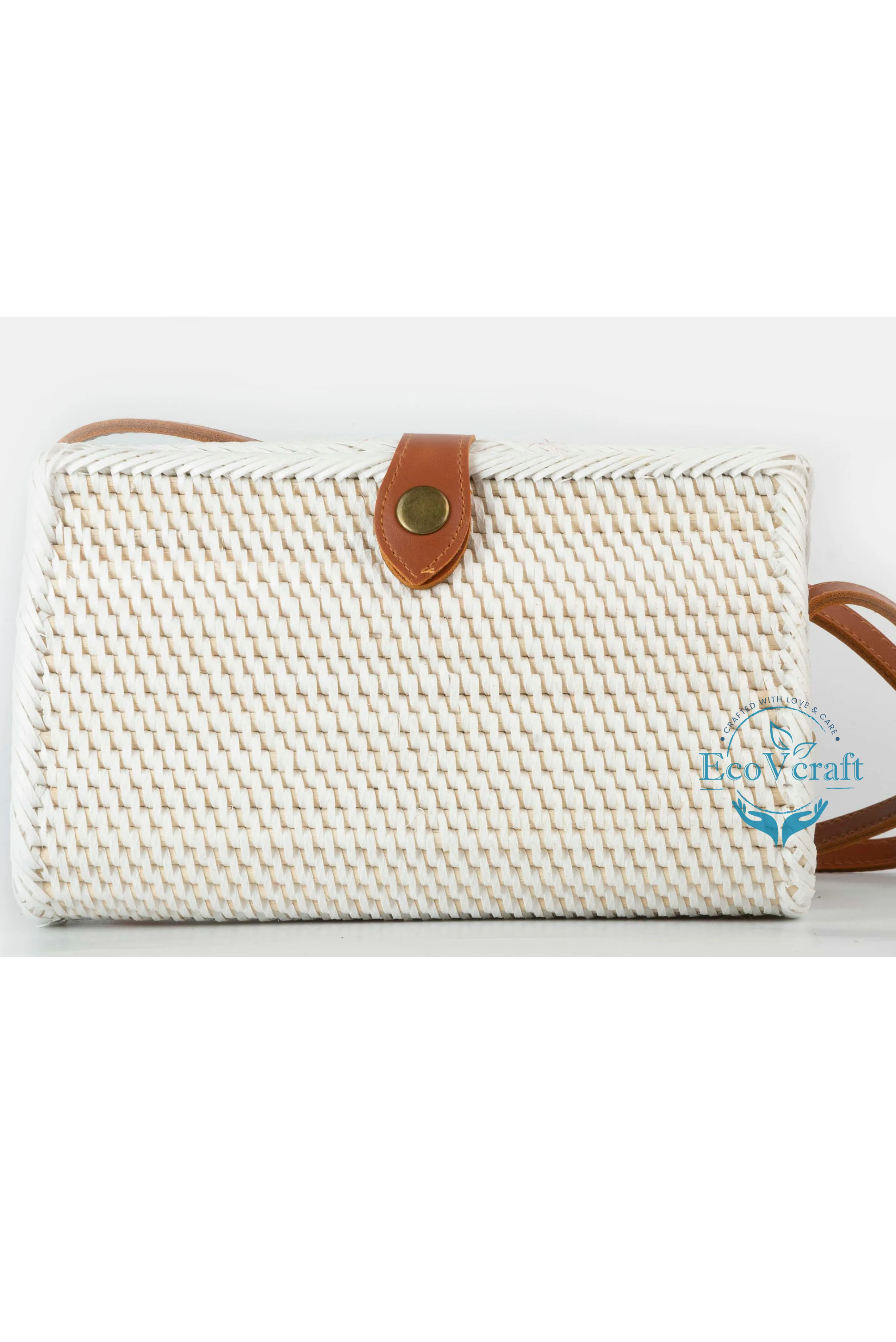Classic White Triangular Crossbody / Clutch Sling Bag