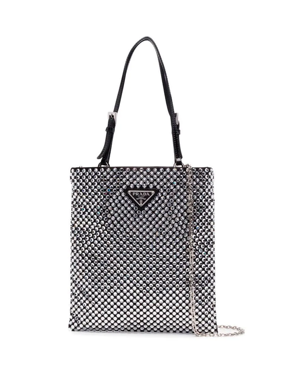 Crystal-embellished satin handbag