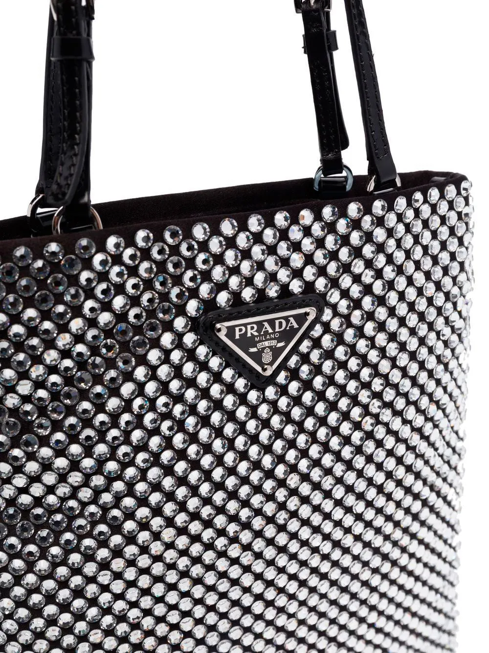 Crystal-embellished satin handbag