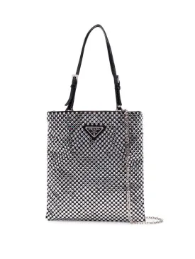 Crystal-embellished satin handbag