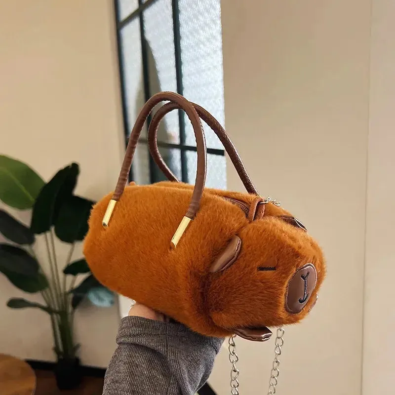 Cute Cat Plush Shoulder Bag for Girls – Fun and Adorable Fur Messenger Bag for Pre-teens