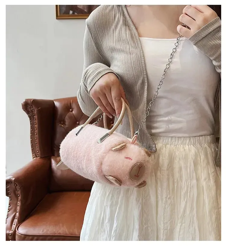 Cute Cat Plush Shoulder Bag for Girls – Fun and Adorable Fur Messenger Bag for Pre-teens