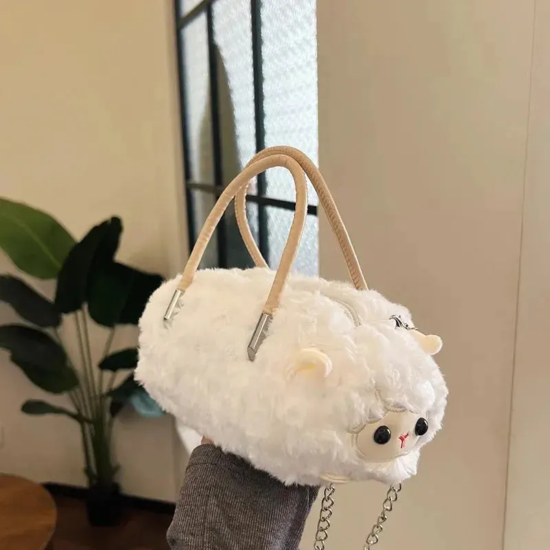 Cute Cat Plush Shoulder Bag for Girls – Fun and Adorable Fur Messenger Bag for Pre-teens