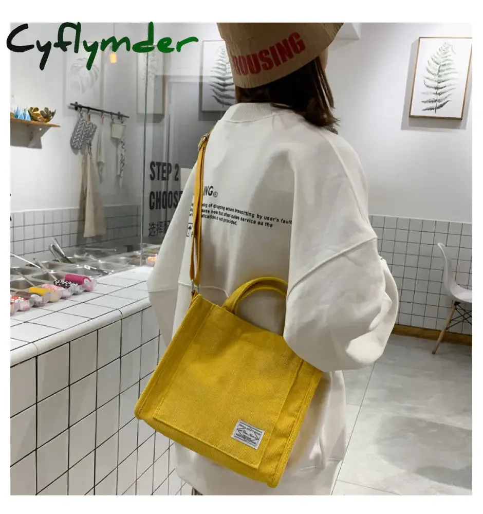 Cyflymder Corduroy ladies handbags new trend single shoulder bag solid color buckle messenger bag small square bag