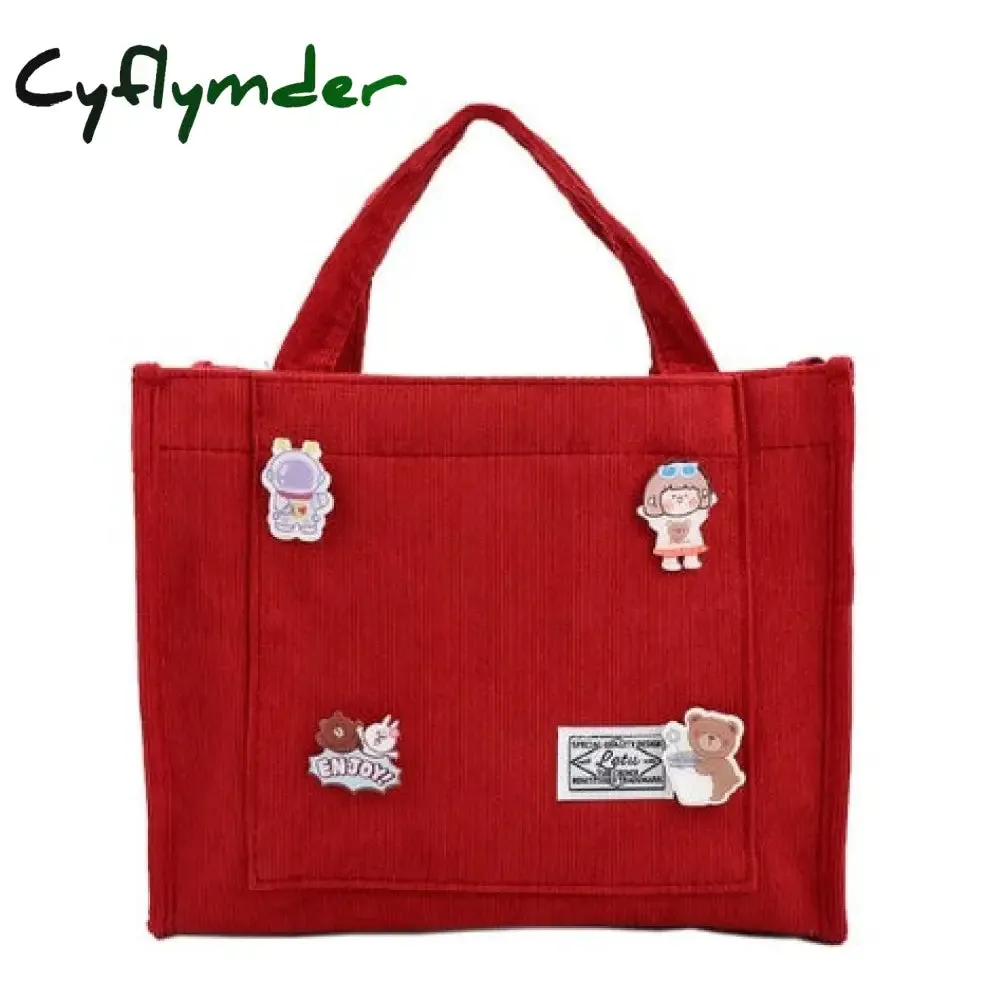 Cyflymder Corduroy ladies handbags new trend single shoulder bag solid color buckle messenger bag small square bag