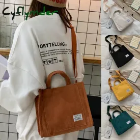 Cyflymder Corduroy ladies handbags new trend single shoulder bag solid color buckle messenger bag small square bag