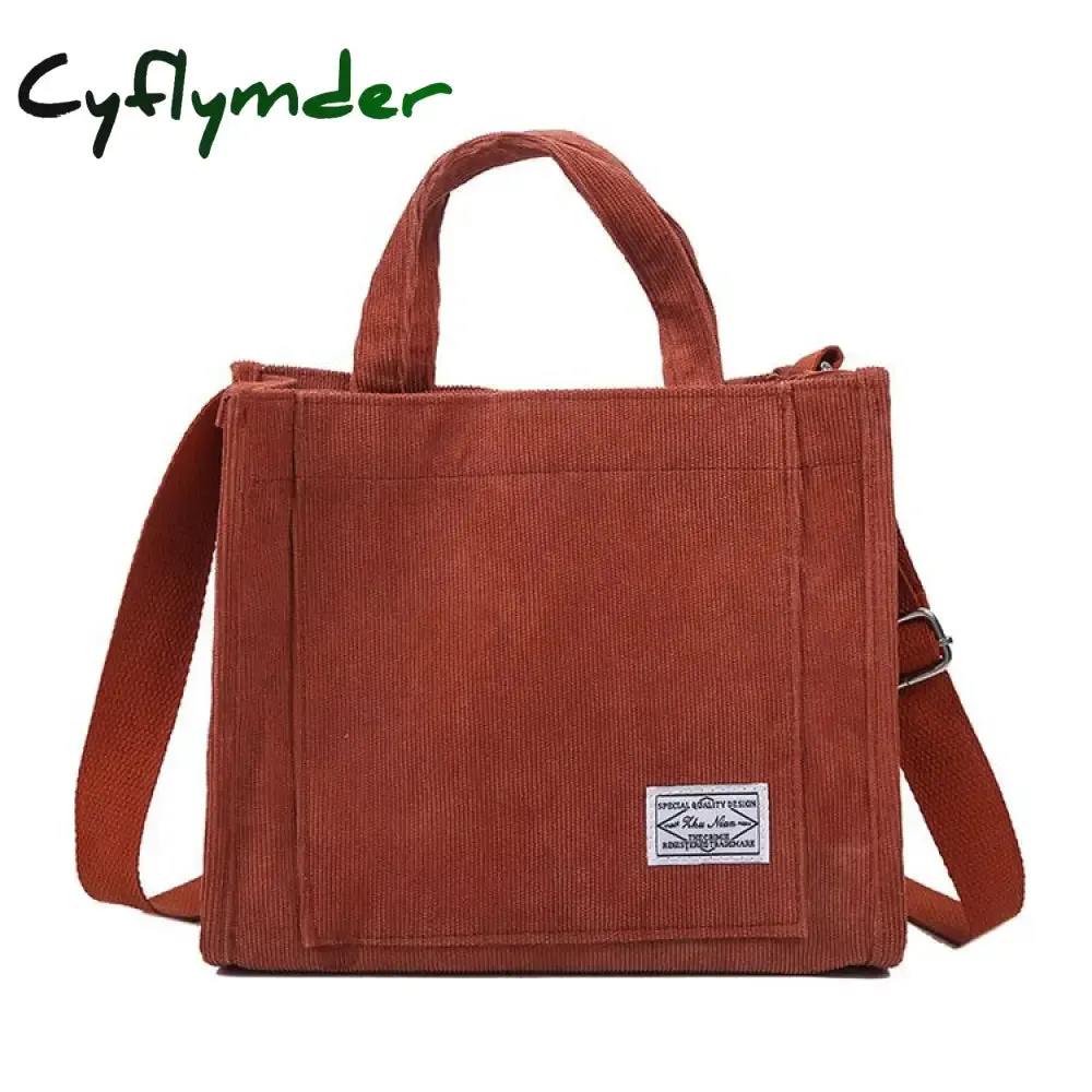 Cyflymder Corduroy ladies handbags new trend single shoulder bag solid color buckle messenger bag small square bag