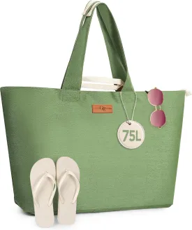 Extra Large Beach Bag for Women - Waterproof Sandproof Over-Size Carry On Beach Tote with 5 Pockets Gifts for Women