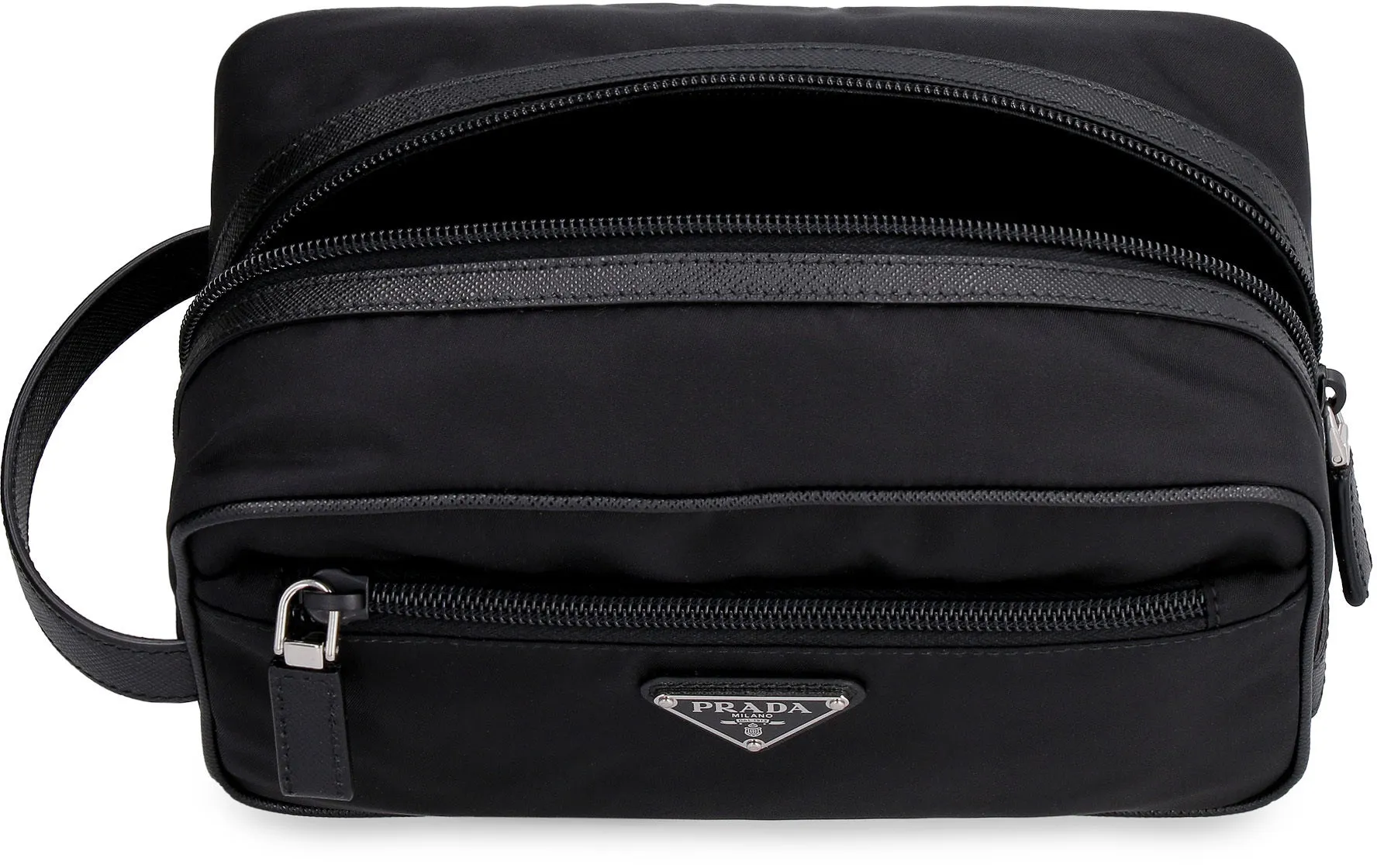FABRIC VANITY CASE WITH LEATHER