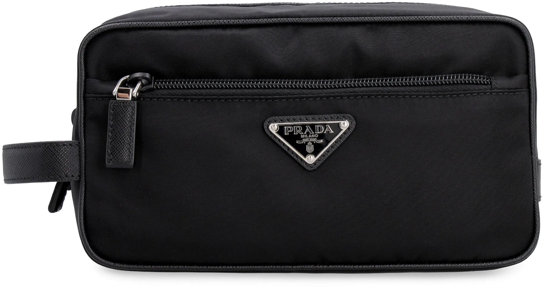 FABRIC VANITY CASE WITH LEATHER