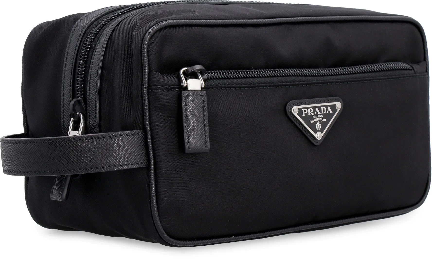 FABRIC VANITY CASE WITH LEATHER