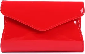 Fashion Glossy Envelope Faux Patent Leather Clutch Evening Bags for Women Wedding Formal Prom Handbag