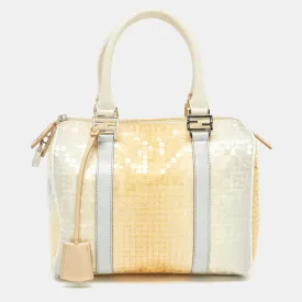 Fendi Ombre Yellow Zucchino Fabric And Leather Small Forever Bauletto Bag