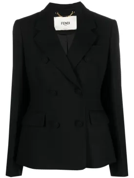 FENDI Wool Double-Breasted Blazer Jacket for Women