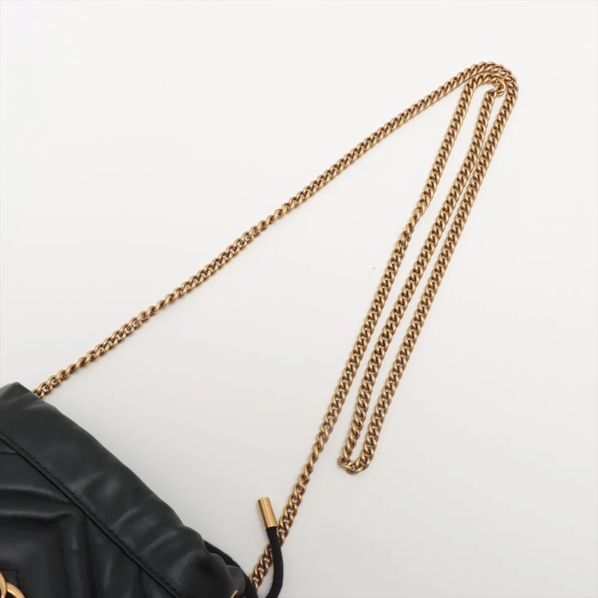 Gucci Gg Marmont Leather Chain Shoulder Bag Black 575163
