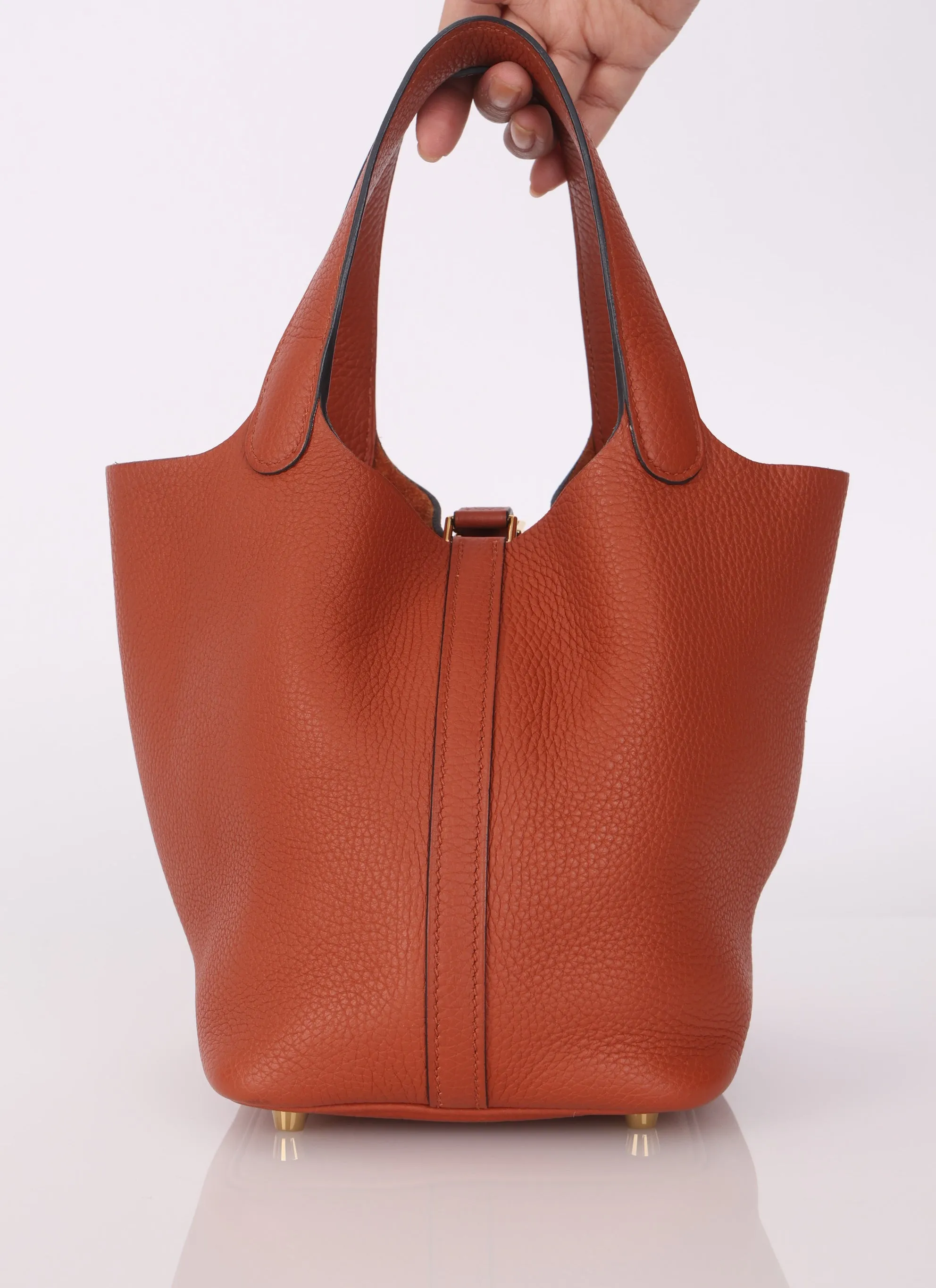 Hermès 2019 Clemence Cuivre Picotin 18