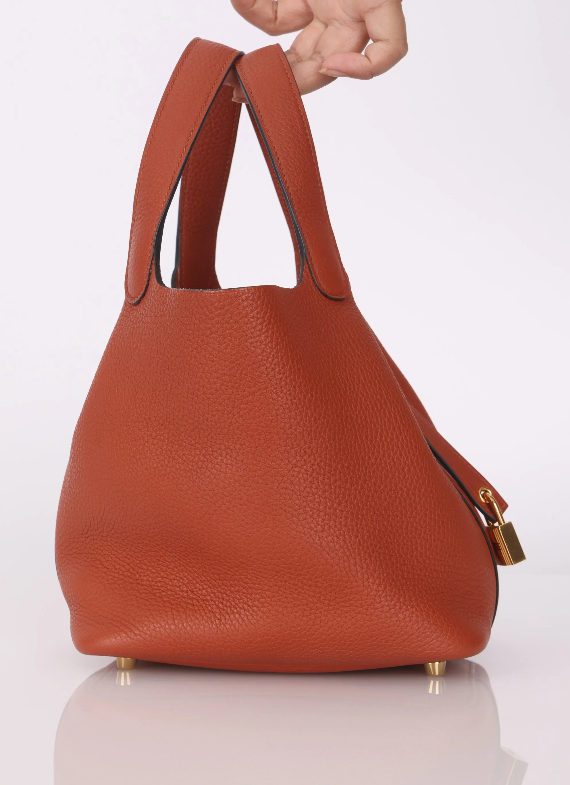 Hermès 2019 Clemence Cuivre Picotin 18