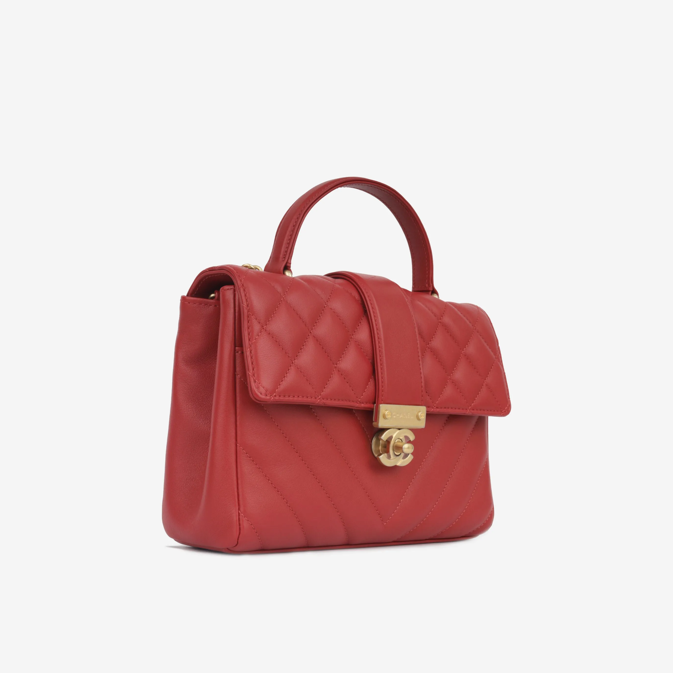 In The City Top Handle - Red Calfskin