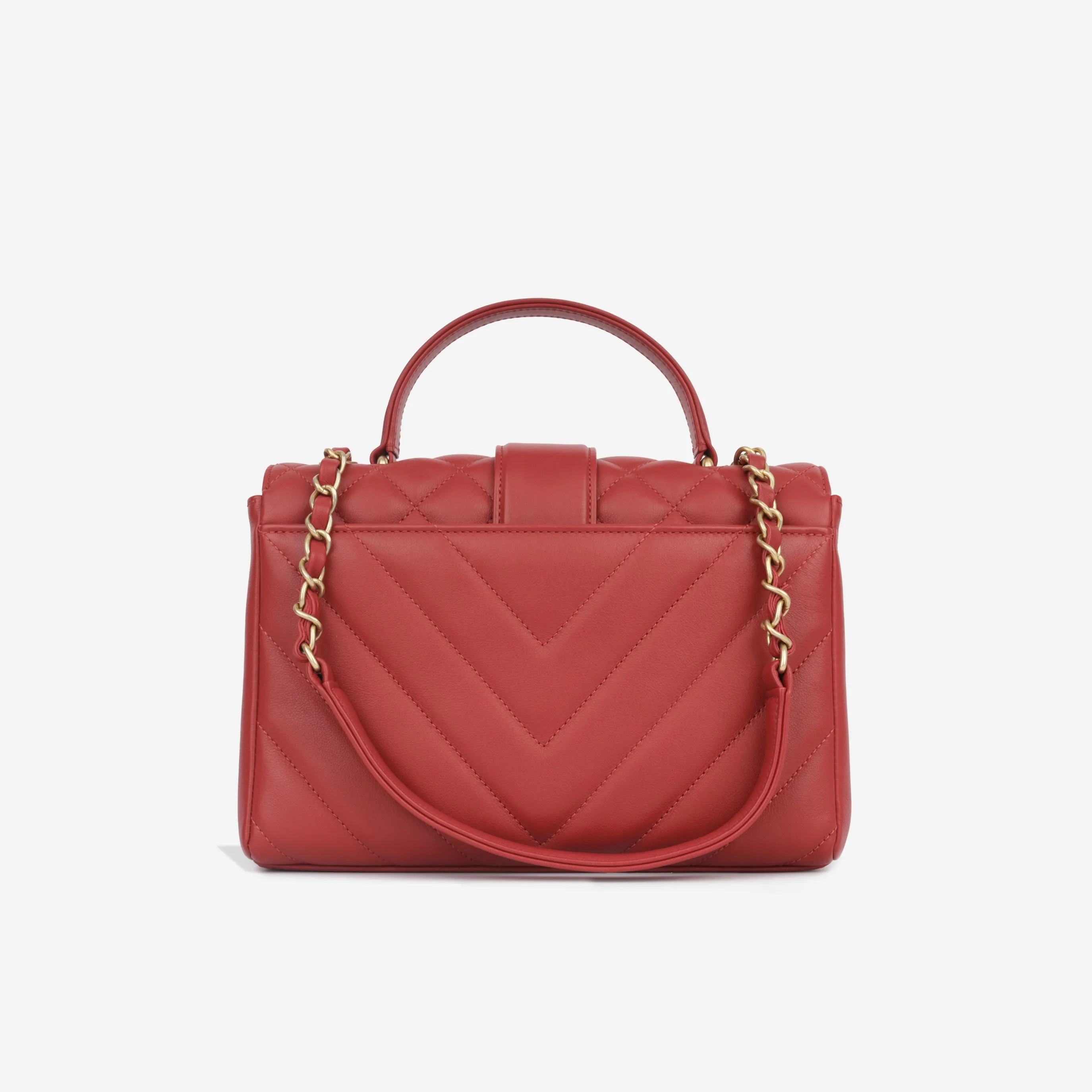 In The City Top Handle - Red Calfskin