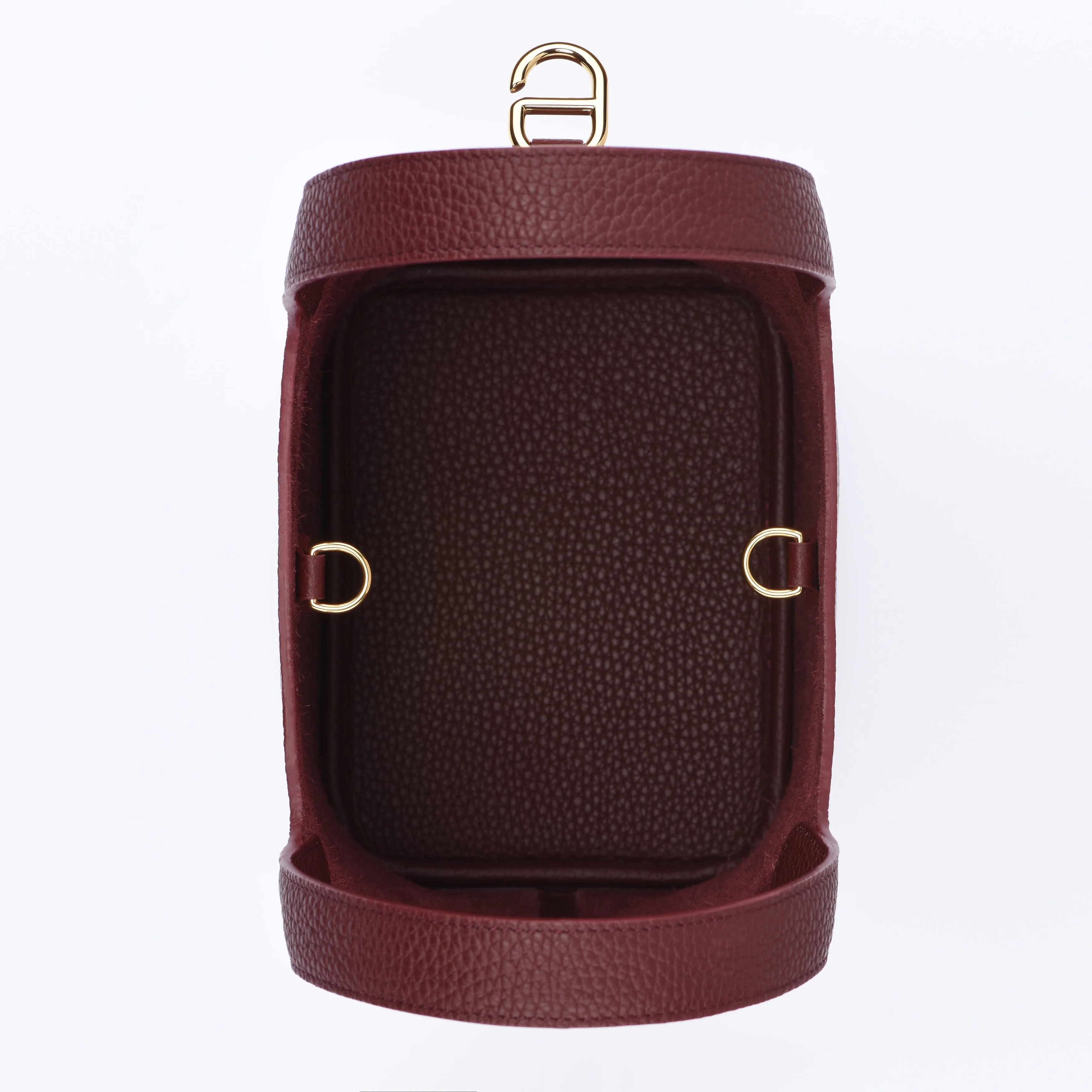 Josette - Versatile Bucket Bag - Grained Cowhide - BURGUNDY