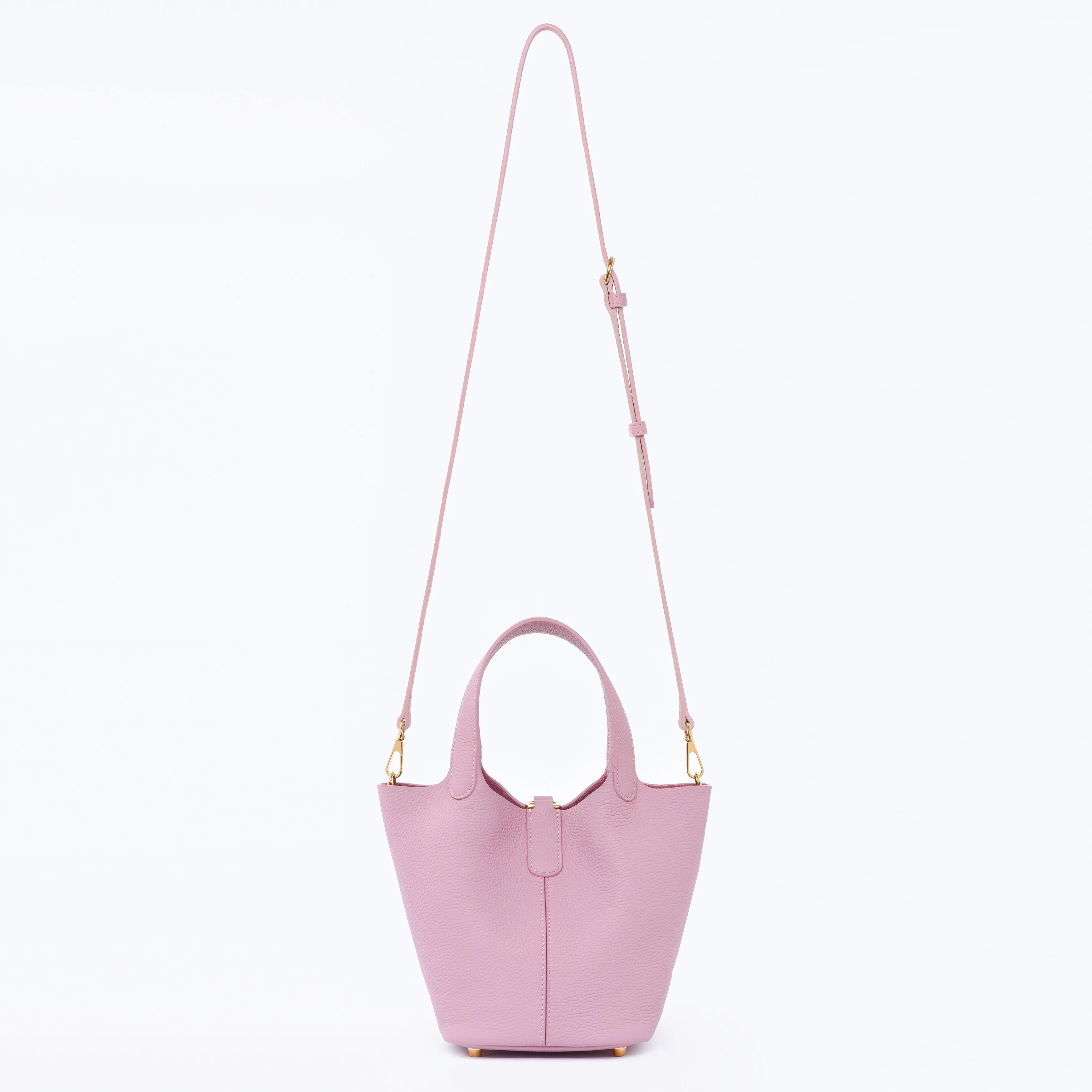 Josette - Versatile Bucket Bag - Grained Cowhide - CREAMY PINK