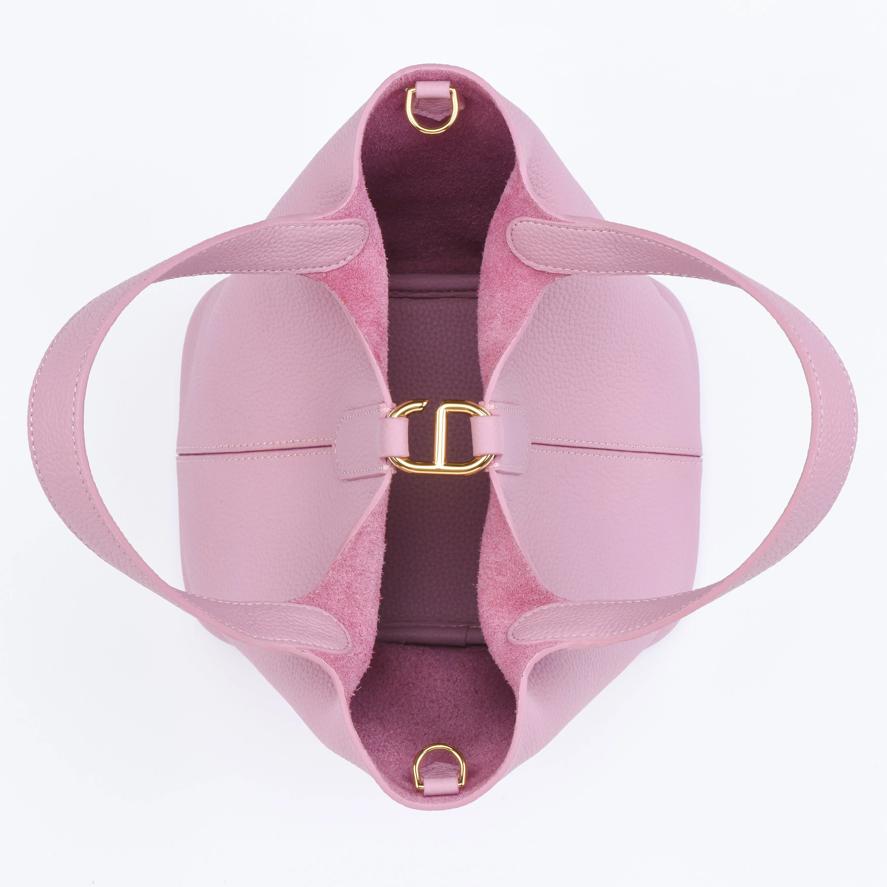 Josette - Versatile Bucket Bag - Grained Cowhide - CREAMY PINK