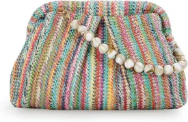 Lanpet Straw Clutch Purse for Women, Woven Dumpling Evening Bag Summer Beach Bag, Chain Strap Crossbody Shoulder Handbags