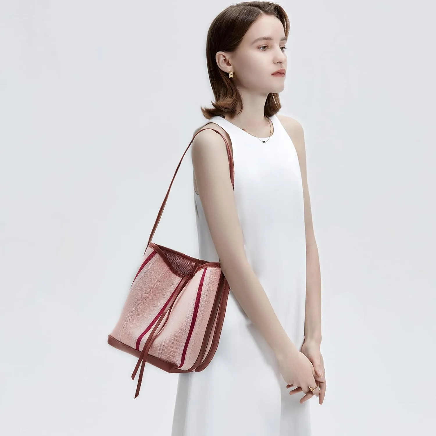 LAORENTOU Cowhide Leather Women Crossbody Bag Purse Tote Style Handbags Trendy for Ladies